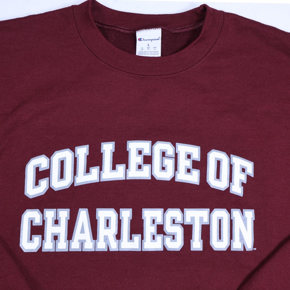 Champion College of Charleston Sweatshirt Maroon Mens‎ Large Collegiate Pullover